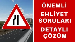 DİKKAT ÇIKAR/ EHLİYET SINAV SORULARI 2022 /  AĞUSTOS - EYLÜL AYI