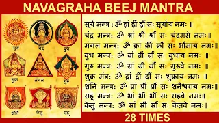 NAVGRAHA BEEJ MANTRA | 28 Times | Beej Mantra of Nine Planets | Navagraha | नौ ग्रहों के बीज मन्त्र