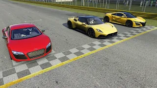 Maserati MC20 vs Audi R8 vs Acura NSX at Monza Full Course