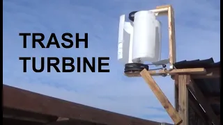 Homemade Vertical Wind Turbine From Barrels and Scooter Parts