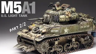 M5A1 - Part 2 - Tamiya - 1/35 - Tank Model - [ Painting - weathering]