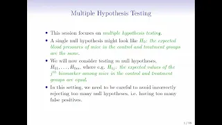 Statistical Learning: 13.1 Introduction to Hypothesis Testing