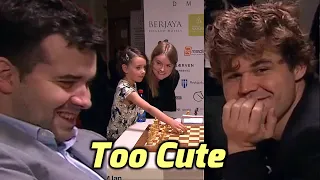 Little Girl Plays the First Move in Carlsen-Nepo Game