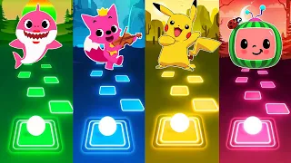 Baby Shark - Pinkfong - Pikachu - Cocomelon - Tiles Hop EDM Rush