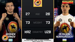 MAIN CARD. KOSHEN AKANOV (KAZ) vs OLIMJON NOMURODOV (UZB). "AMIR TEMUR CUP" Karshi 2024 HAND to HAND