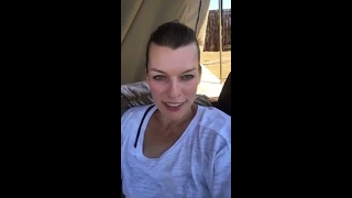 Milla Jovovich in Monster Hunter set village