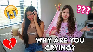 RANDOMLY CRYING THROUGHOUT THE DAY PRANK! SHE GOT SO MAD!