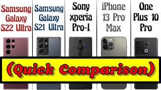 OnePlus 10 Pro Competitors: Samsung S22 Ultra vs S21 Ultra Vs iPhone 13 Pro Max Vs Sony Xperia Pro-I