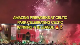 Amazing Fireworks At Celtic Park Celebrating Winning The League / Champions Again