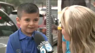 TV reporter makes kid cry on first day of school