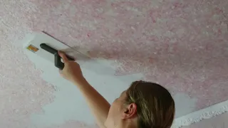 Жидкие обои нанесение на потолок / Liquid wallpaper how to apply on the ceiling