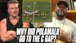 Pat McAfee Asks Mike Tomlin Why Troy Polamalu Lined Up In The C Gap