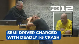 Semi driver in court for DUII, manslaughter charges after deadly I-5 crash near Albany