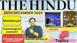 The Hindu  Editorial & News Analysis I 25th December 2023 I Nematocyst, CSC II Saurabh Pandey