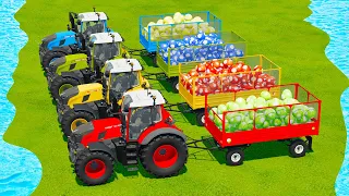 LOAD AND TRANSPORT DIFFERENT EASTER EGGS WITH FENDT & JOHN DERRE TRACTORS - Farming Simulator 22