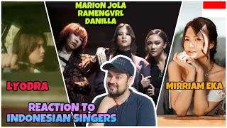 REACTION TO INDONESIAN SINGERS: MIRRIAM EKA - Lyodra - Marion Jola, Danilla, Ramengvrl