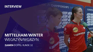 Mittelham/Winter - A. Wegrzyn/K. Wegrzyn I Damen-Doppel Runde 32 I Tischtennis-EM Munich 2022