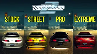 NFS Underground 2 Toyota Supra Best 2JZ Engine Sound Mods (Stock, Street, Pro, Extreme)