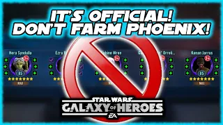 New SWGOH Players - DO NOT FARM PHOENIX!  This is My Final Word on the Subject!