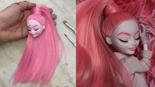 Stunning Makeover Transformation of Barbie ~ Barbie Hairstyles and Dress ~ Wig, Dress, Faceup