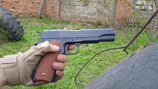 Игрушечный пневматический пистолет COLT 1911A1 обзор и стрельба по мишеням