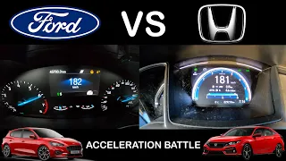 Ford Focus vs Honda Civic Comparison Speed | Acceleration Battle