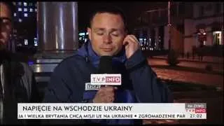 Pijani Ukraińcy zaczepiają reportera TVP Info (TVP Info 10.04.2014)