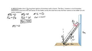 Torque Example #3: Leaning Ladder Problem