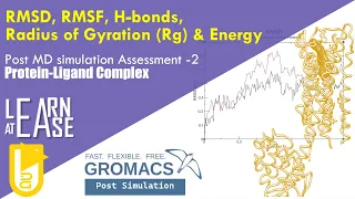 EP 12 | Post MD simulation assessment of Protein Ligand Complex in Gromacs | RMSD, RMSF, H-bonds, Rg