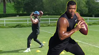 Russell Wilson's QB Drills to Improve Pocket Presence, Release & Footwork!