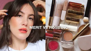 Full Face of ROSE INC & MERIT BEAUTY (my faves & what's not so good...)