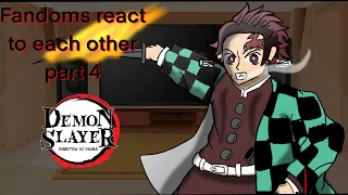 Fandoms react to tanjiro | part 4 | demon slayer | KNY | gacha club react | manga SPOILERS