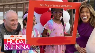 Hoda and Joel drop off Haley and Hope on the first day of school