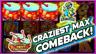 MY CRAZIEST MAX RUN COMEBACK EVER! Dancing Drums Slot EPIC BATTLE!