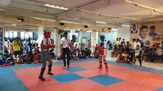 Anuj bhosale State level kickboxing 1 round kick light sangli won gold medal