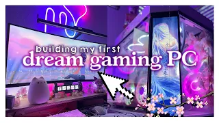 Building my First/Dream Gaming PC | 🌸 White and Pink Aesthetic, Hyte Y60 , RTX 4070 build vlog