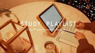 STUDY PLAYLIST 🎄/ 3-HOUR STUDY WITH ME POMODOROS/ Relaxing Lofi/ Cozy Winter Night/ Timer and Alarm