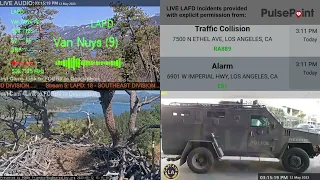 *LIVE* Los Angeles Police Scanner Audio LAPD Police LAFD Fire / 12-MAY-2023 // LA Captain