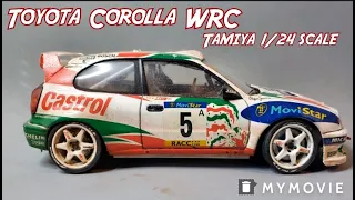 Built up a weathered Tamiya Toyota Corolla WRC 1/24 scale model kit