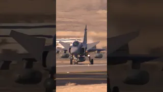 Swedish JAS 39 Gripen lands at Nellis AFB during Red Flag 13-2 #jas39gripen #swedishairforce #shorts