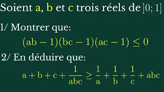 Calcul dans R: Montrer que si a, b et c dans ]0;1], alors a+b+c+1/abc≥1/a+1/b+1/c+abc. Seconde S-D-C