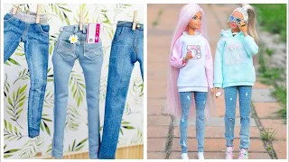 Cómo hacer un PANTALÓN o LEGGINS para Barbie ¡Muy fácil! Ropa para muñecas 👖