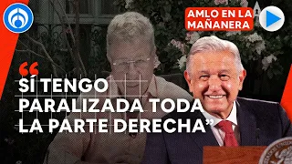 AMLO exhibe a Carlos Alazraki durante la mañanera: "Sí tengo paralizada toda la parte derecha".