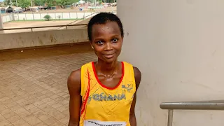 U20 girls 5000m final. Abigail Abugeri 🇬🇭 wins. 5Nation Athletics championship. Ghana2023.