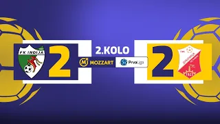 Mozzart Bet Prva liga Srbije 2023/24 - 2.Kolo: INĐIJA TOYO TIRES – DUBOČICA 2:2 (2:1)