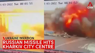 Missile hits government building in central Kharkiv, Ukraine