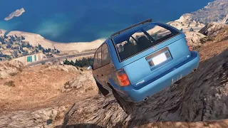 GTA 5 Driving off Mt Chiliad Crashes Compilation #81 (With Roof And Door Deformation)