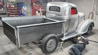 The fabrication continues on the 1935 Plymouth pickup truck