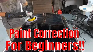 Teaching a NOOB Paint Correction/ Rotary Polisher!! Full 2 Step Correction On Black Paint!!