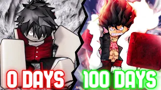 I Spent 100 Days as GEAR 4 LUFFY in Shindo Life (ROBLOX)